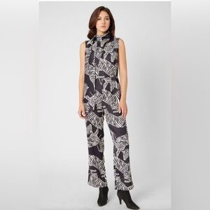 Jumpsuit - Adrienne Landau Black and White Zebra Print